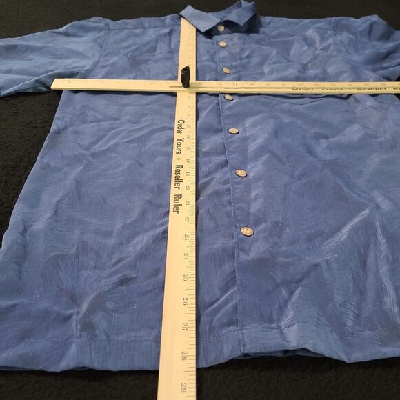 Cubavera Mens Button-Up Shirt Blue Size Small Polyester Short Sleeve Collar - Picture 4 of 12